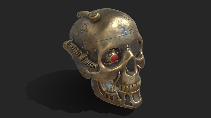 Steampunk Skull 3D Model