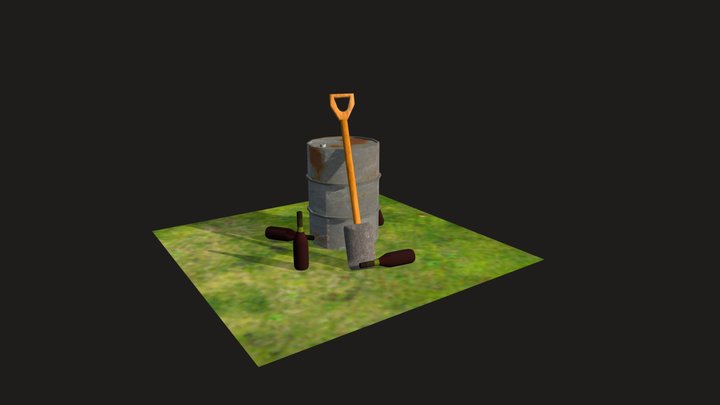 Forest Loner - 3 Simple props 3D Model