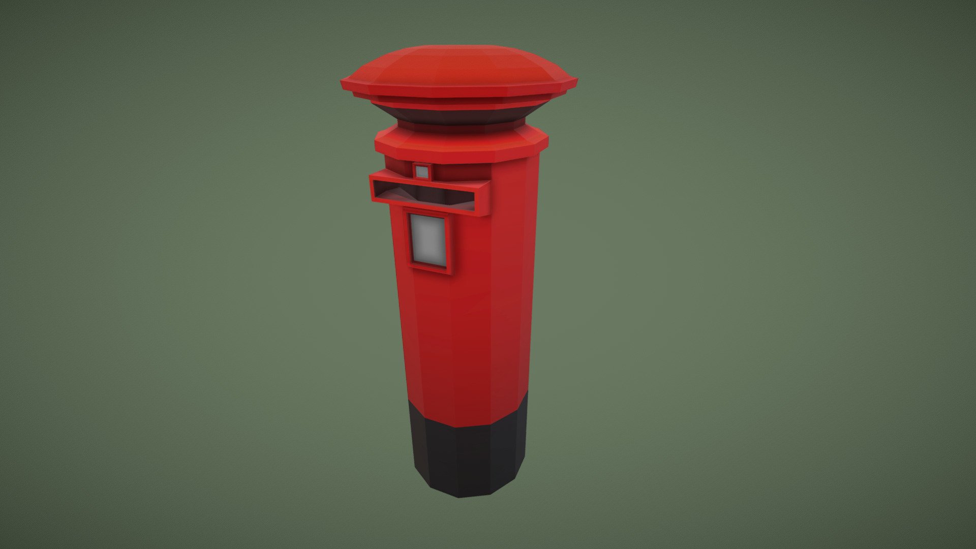 Pill Box Postal Anon Low-Ish Poly. — Sketchfab embed 3D viewer