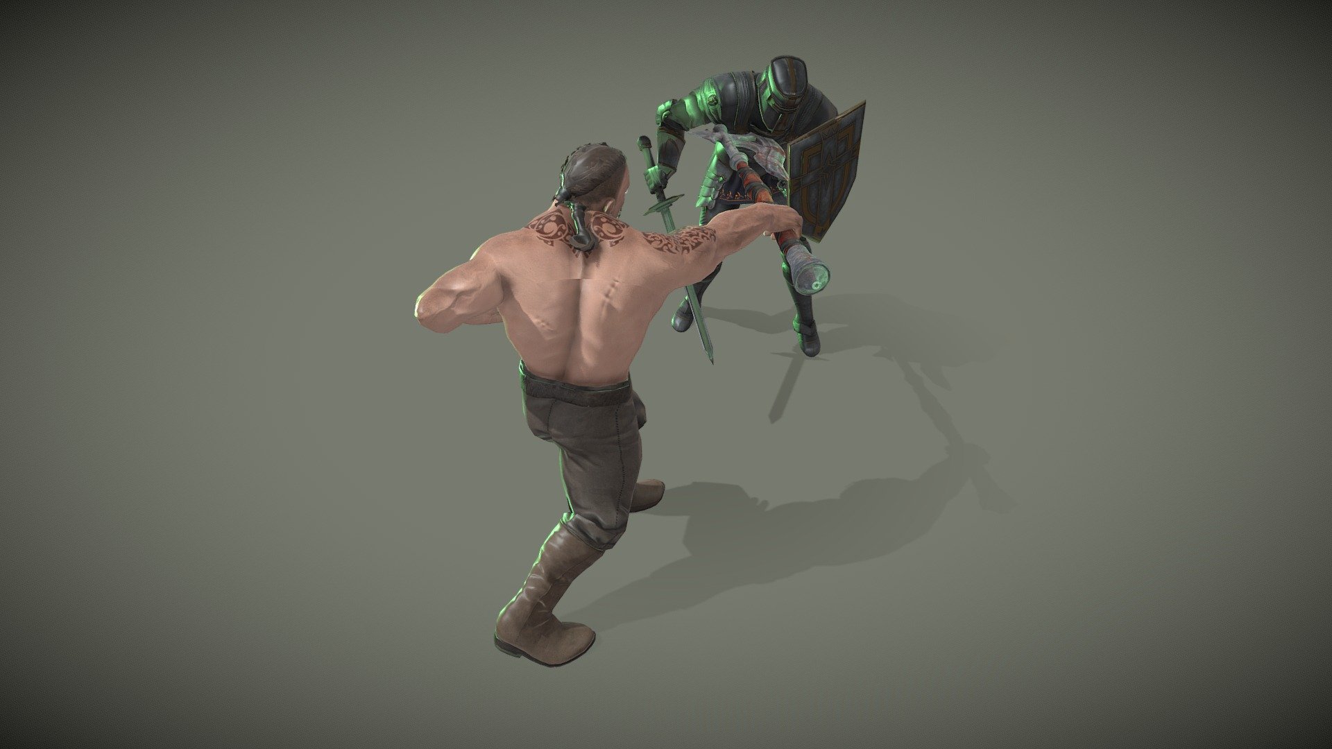 Animated Knight Suit Armor Stabbed Battle Axe - Download Free 3D model ...