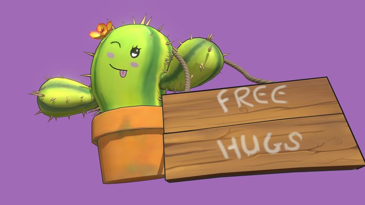 Cactoon! Cactus Free Hugs 3D Model