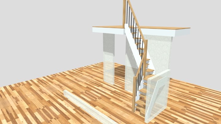 Farmer Alternating L-shape Stair ROTATED 3D Model