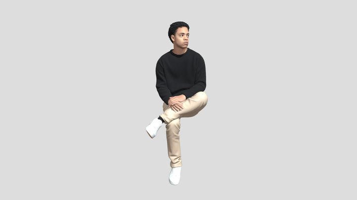 Contemplative Pose – Kostenloses 3D-Modell STL