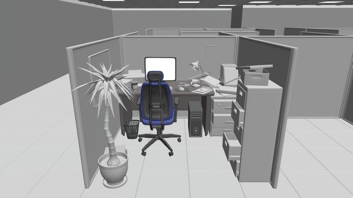 Office Layout 3D Model