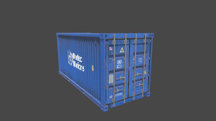 blue container | Синий контейнер 3D Model