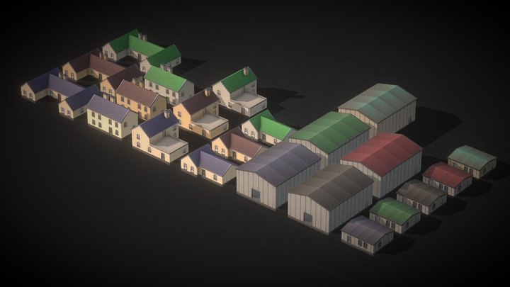 Pack - Low Poly - 22 Building [ Interior ] 3D Model