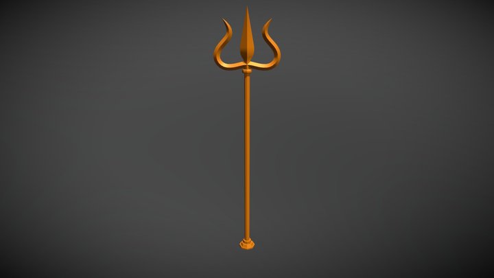 Trishula Hindu Gods Weapon 3D Model