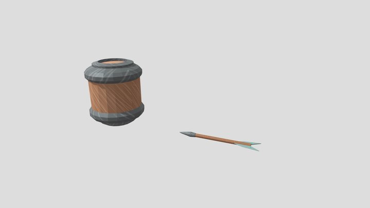 Barrel And Arrow 3D Model