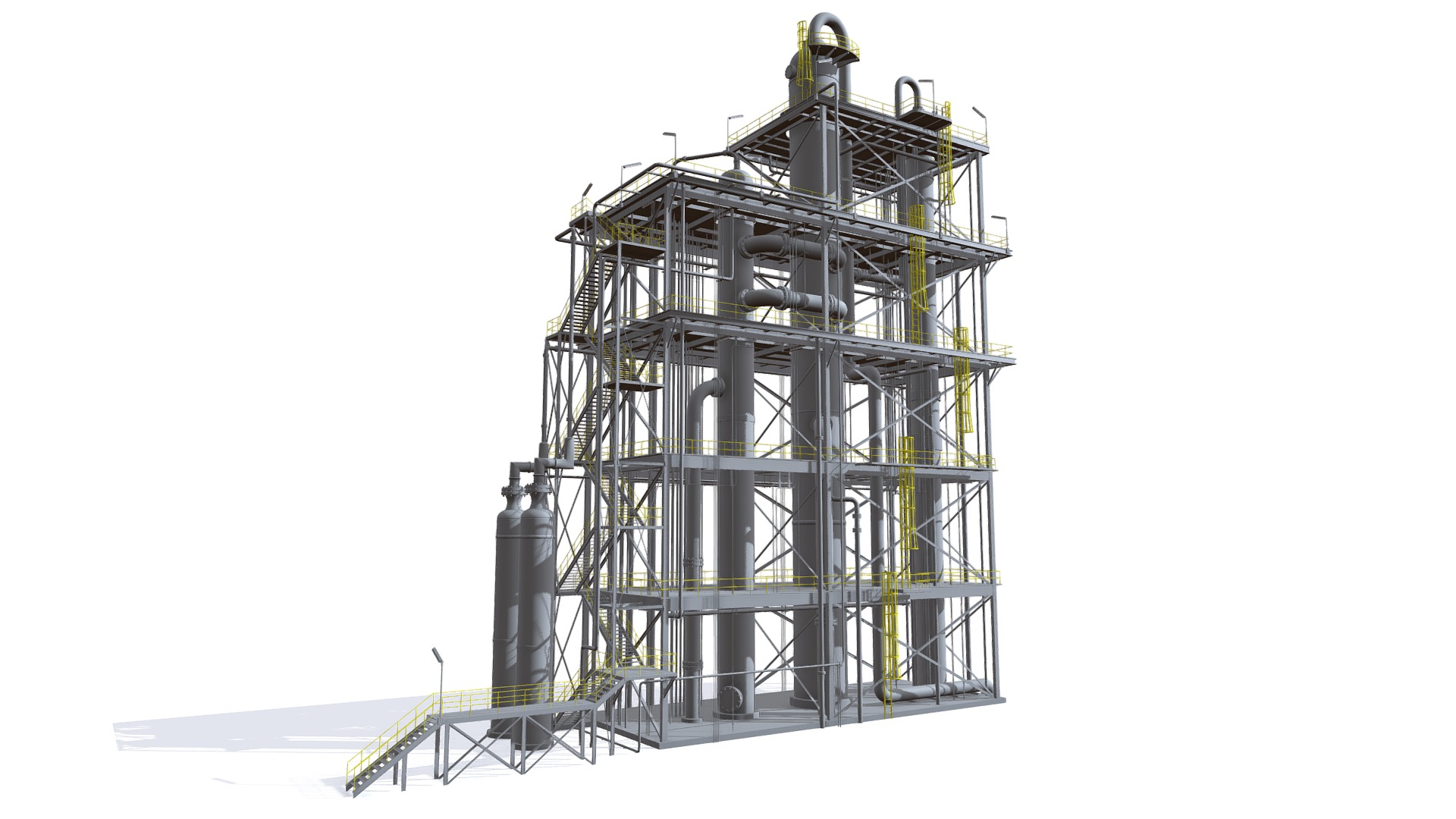3D model Refinery Unit - This is a 3D model of the Refinery Unit. The 3D model is about a large metal tower.