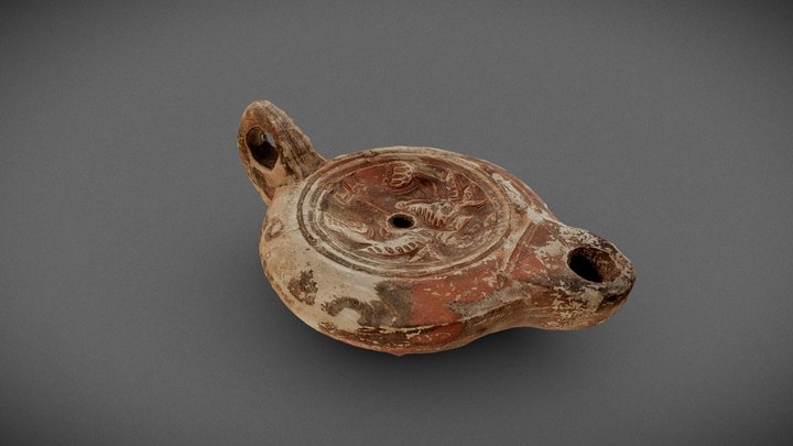 Roman Lamp with Fish, 1st Century CE 3D Model