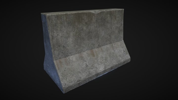 Concrete Barrier 3D Model