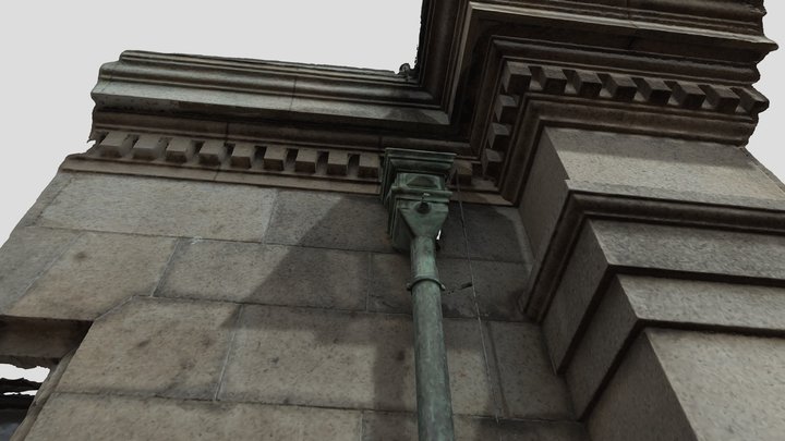 ［旧横浜正金銀行本店本館］西南側壁面の雨どい 3D Model