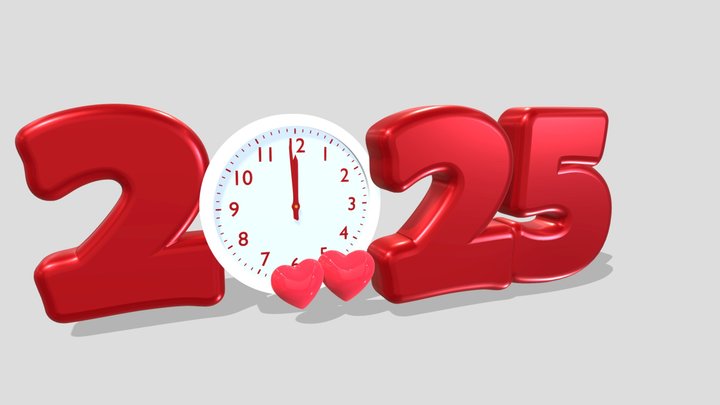 New Year 2025 3D Model