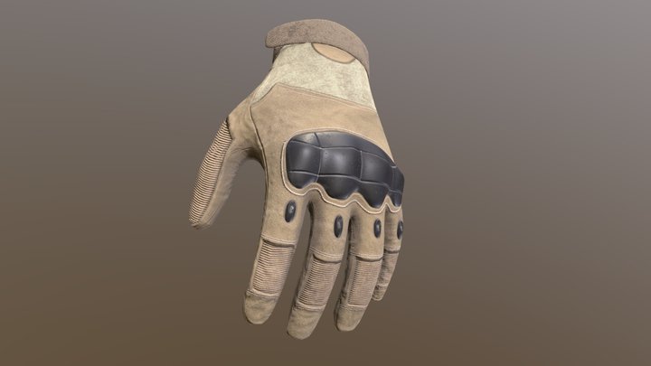 Military gloves - Tan - Metahuman - Gameready 3D Model