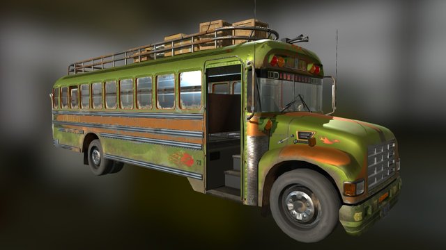 Guatemalan Chicken Bus 3D Model