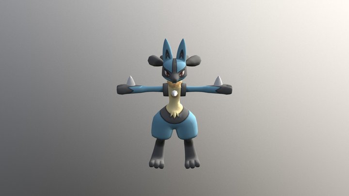 3DS - Pokemon X Y - 448 Lucario 3D Model