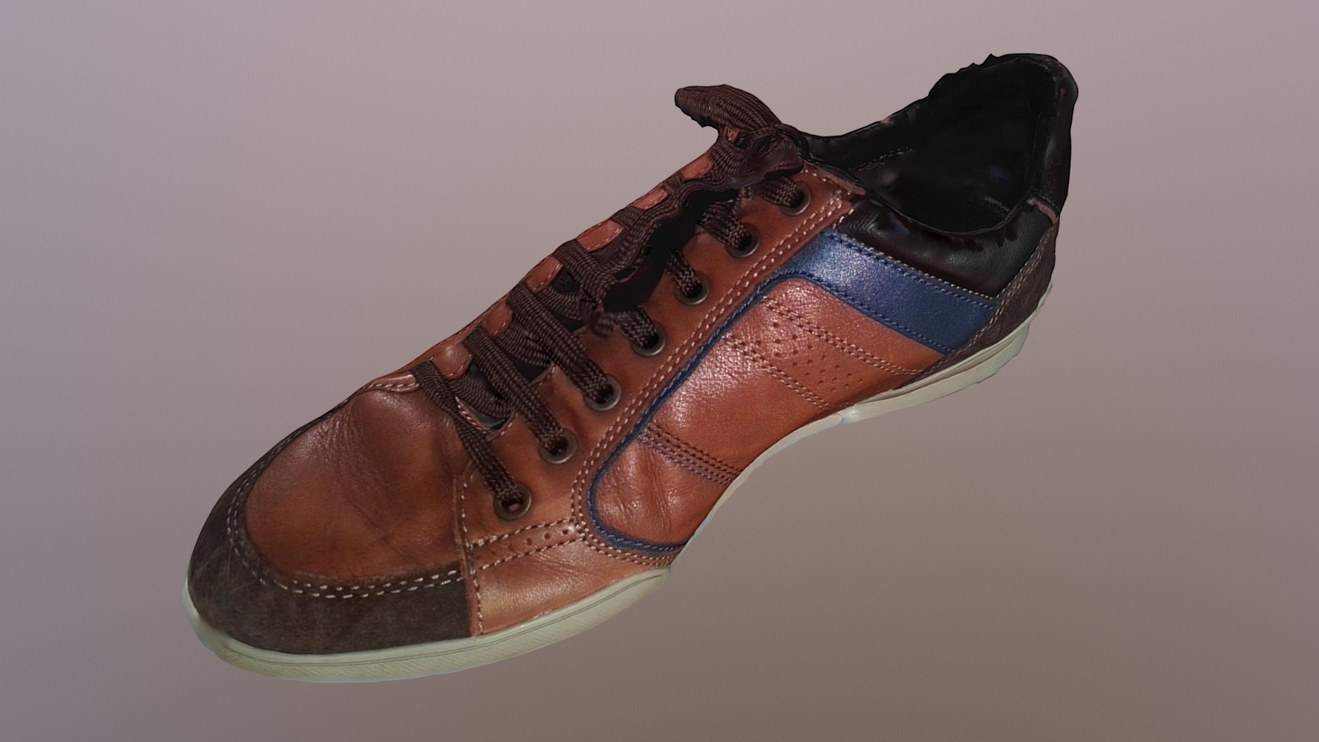 3D model Geox shoe - This is a 3D model of the Geox shoe. The 3D model is about a brown and black shoe.