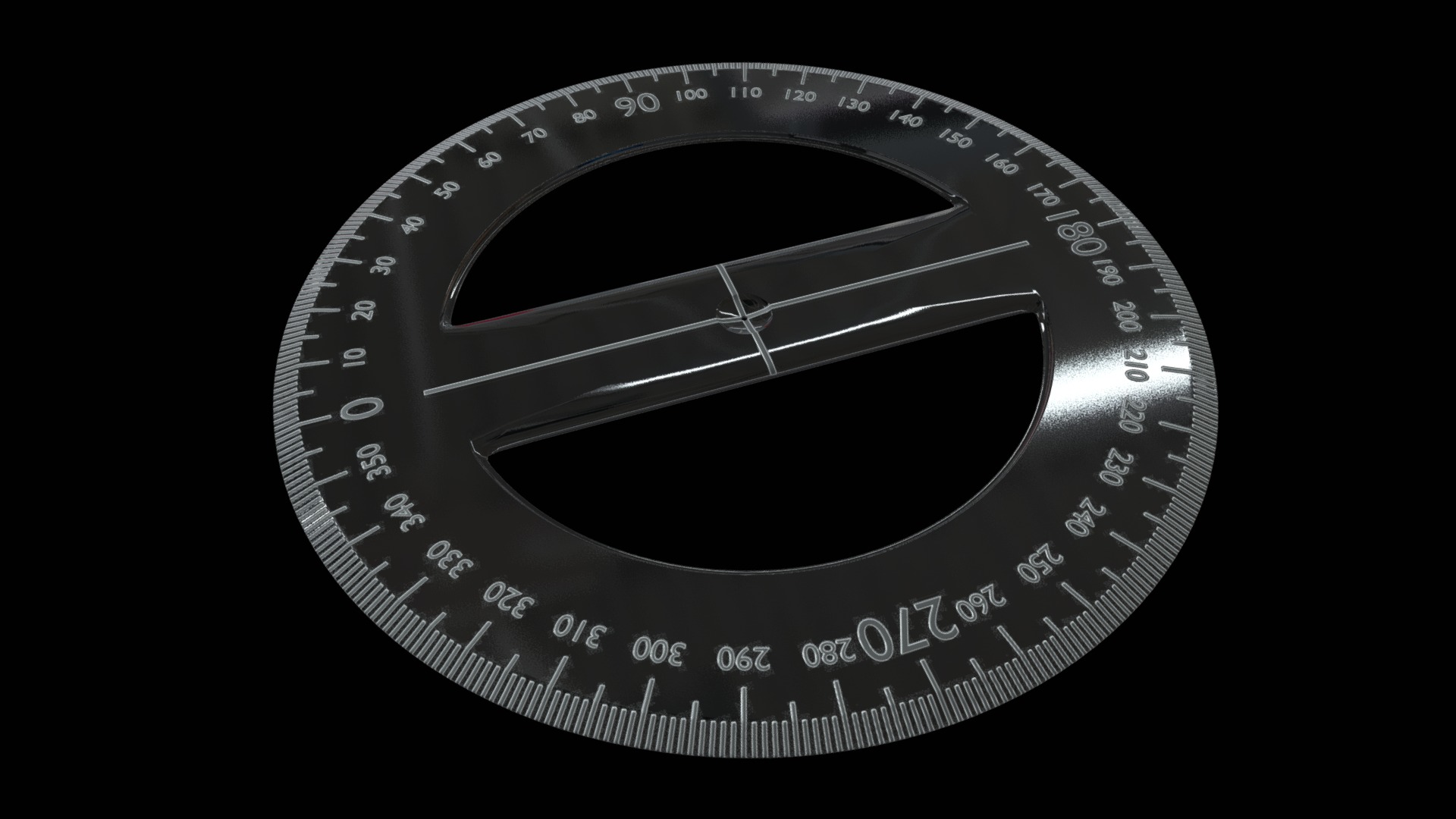 3D model Circular protractor - This is a 3D model of the Circular protractor. The 3D model is about a black and white logo.