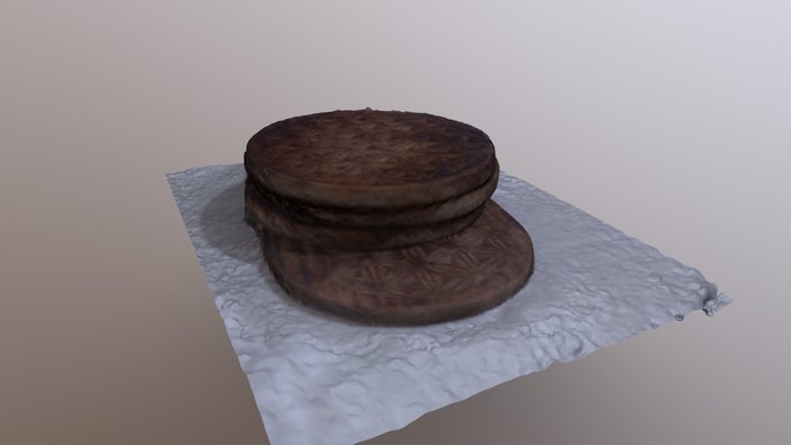pile of wood dish coasters 3D Model