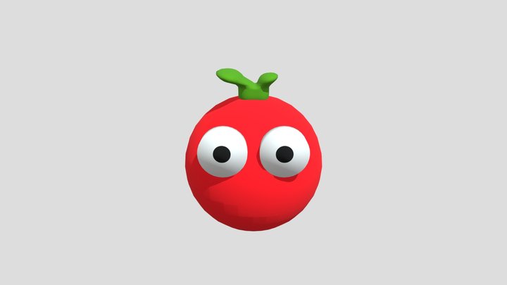 Tomato Cartoon Character Jumping 3D Model
