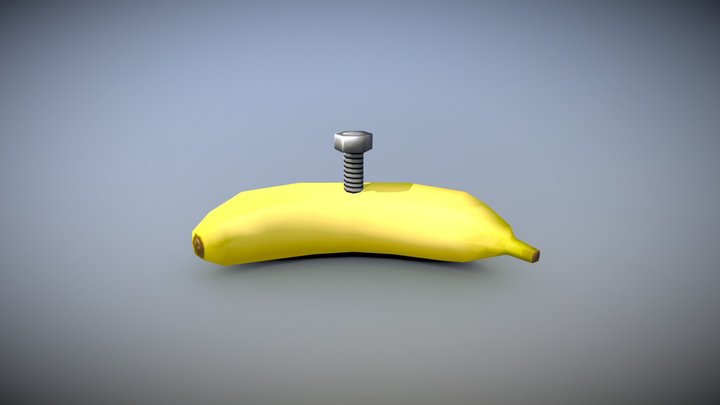 2D3D Banana with Screw 3D Model