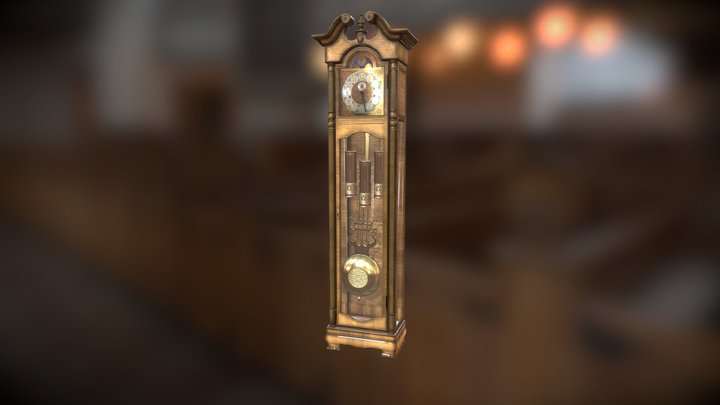 Lowpoly Grandfather Clock 3D Model