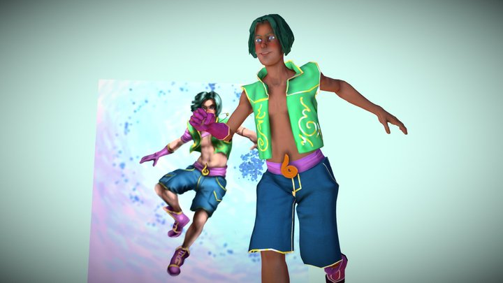 Zim, the water spellcaster 3D Model