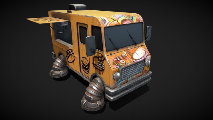 Floating Food Truck 3D Model