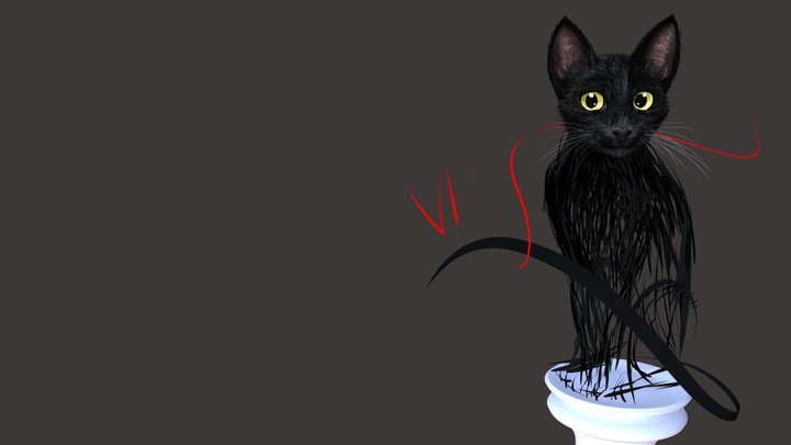 CoolPaintr VR Black cat 3D Model