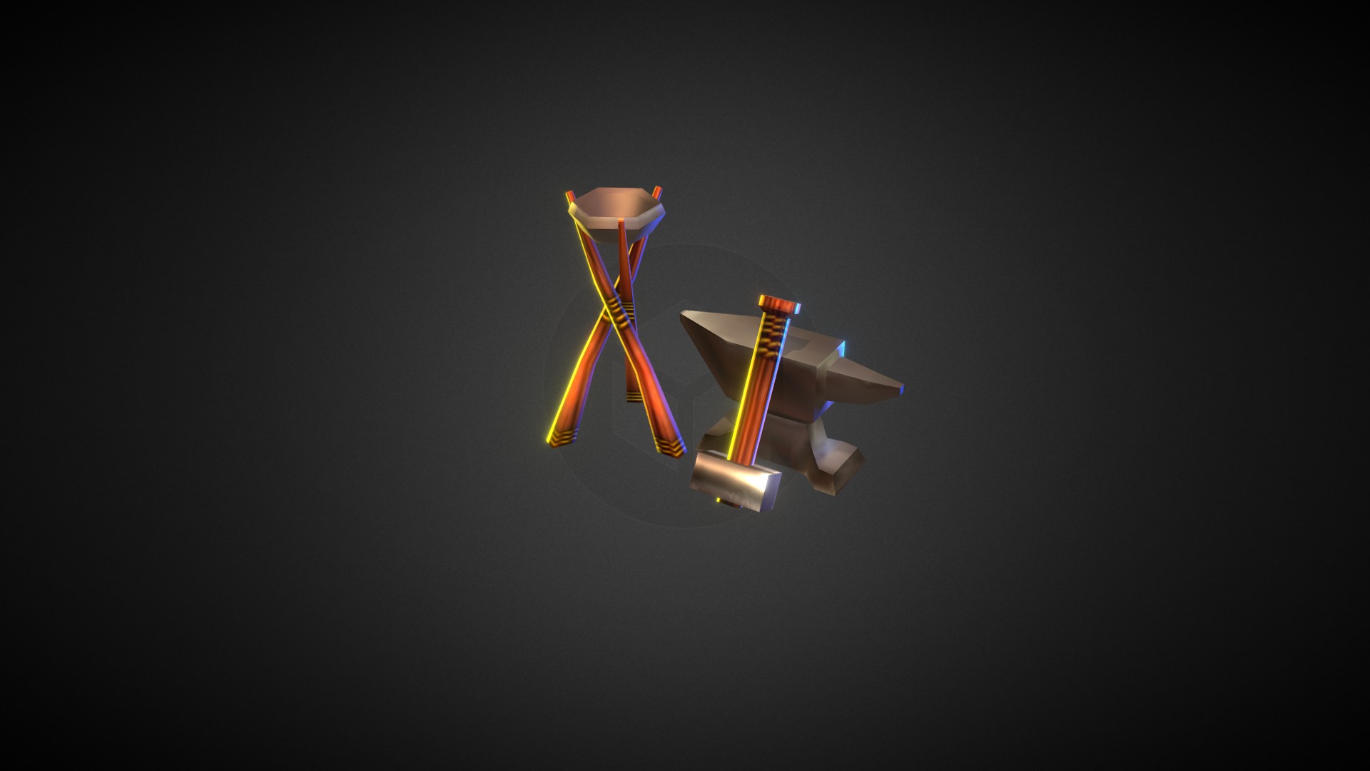 3D model Lowpoly Anvil - This is a 3D model of the Lowpoly Anvil. The 3D model is about a rocket in the sky.