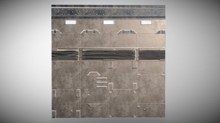 Sci - Fi Trim Sheet 3D Model