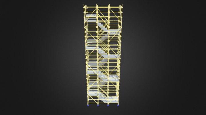 Stretcher Stair 1m Risers 3D Model