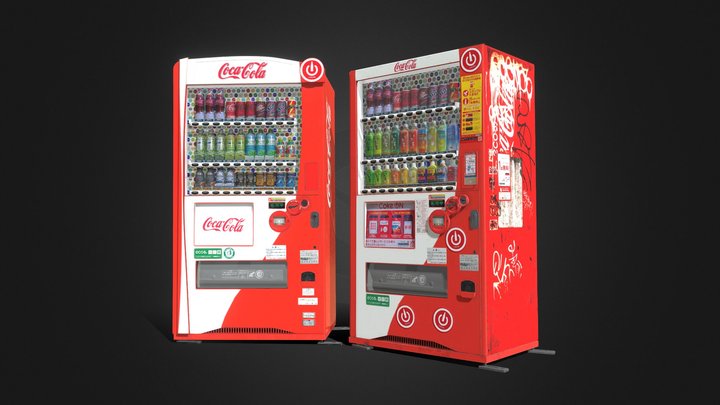 Japanese Coke Vending Machine Pack 3D Model