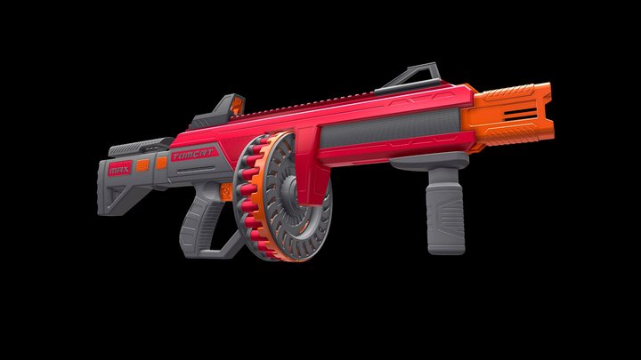 DART ZONE MAX Tomcat Superdrum Dart Blaster 3D Model