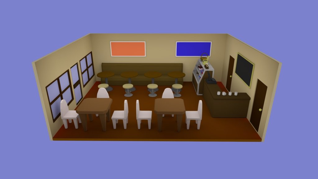 Low-Poly Coffee Shop