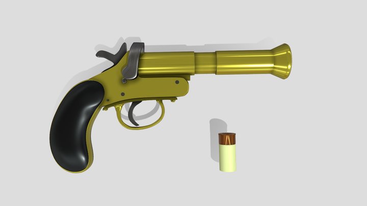 MK3 Flare Gun WEBLEY & SCOTT, Pistol, ShotGun 3D Model