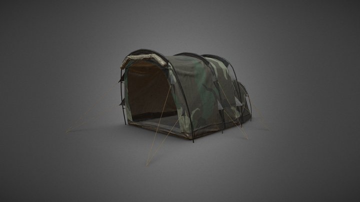 Military Camo Tent 3D Model