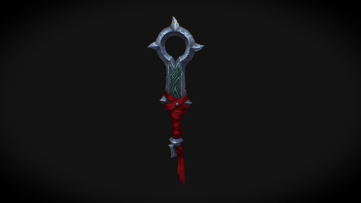 Hand_Painted_2_Handed_Sword 3D Model