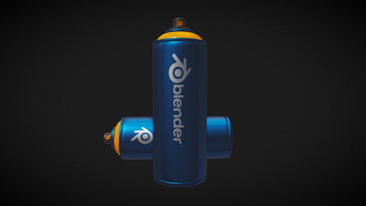BLENDER THEMED IRONLAK SPRAYCAN 3D Model
