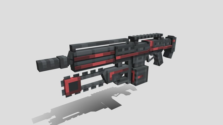 Chainsaw Rifle Red 3D Model