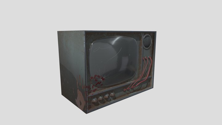 Old vintage style tv/radio 3D Model