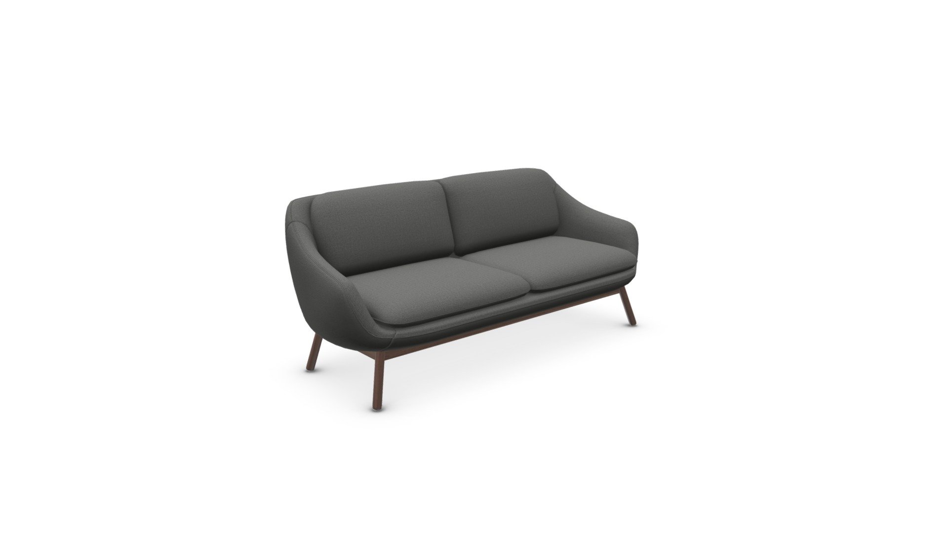 Oslo 3 Seater Sofa, Marl Grey with Dark Oak Legs