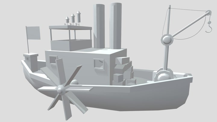 The boat from Steam Boat Willie. 3D Model