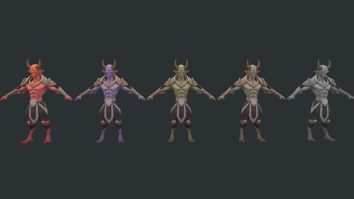 Hand-Painted Demonic Character Pack 3D Model
