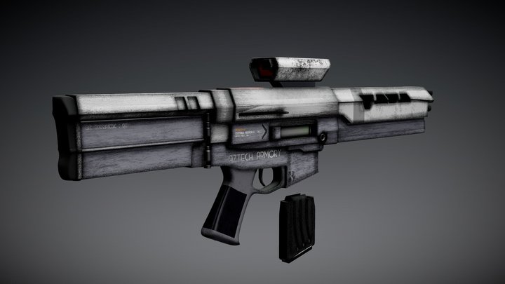 SciFi Marksman Rifle PBR 3D Model