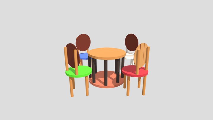 Chair&table 3D Model