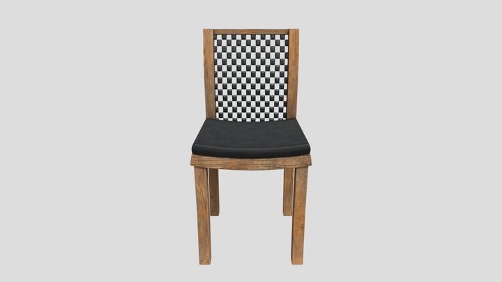 Silla medieval con malla metálica 3D Model