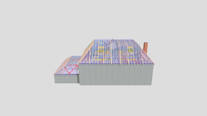 140556B - Flat Top Attic & Standard Truss Roof 3D Model