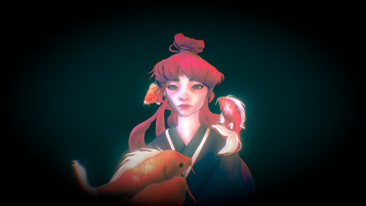 Koi Girl 3D Model