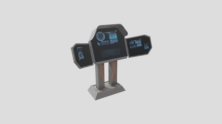 Sci-fi computer stand 3D Model